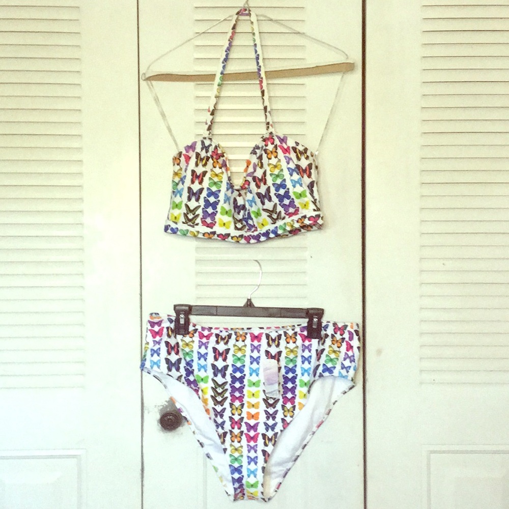 Forever 21 Multicolor Butteflies Plus Swimsuit